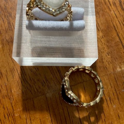 Far Fetched Gems-Heart Ring-Diamond Inlaid Design-Multiple Colors