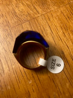 Far Fetched Gems SLP-Punk Style Ring-Stainless Steel-Glass-Gold