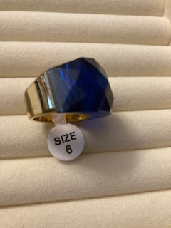 Far Fetched Gems SLP-Punk Style Ring-Stainless Steel-Glass-Gold