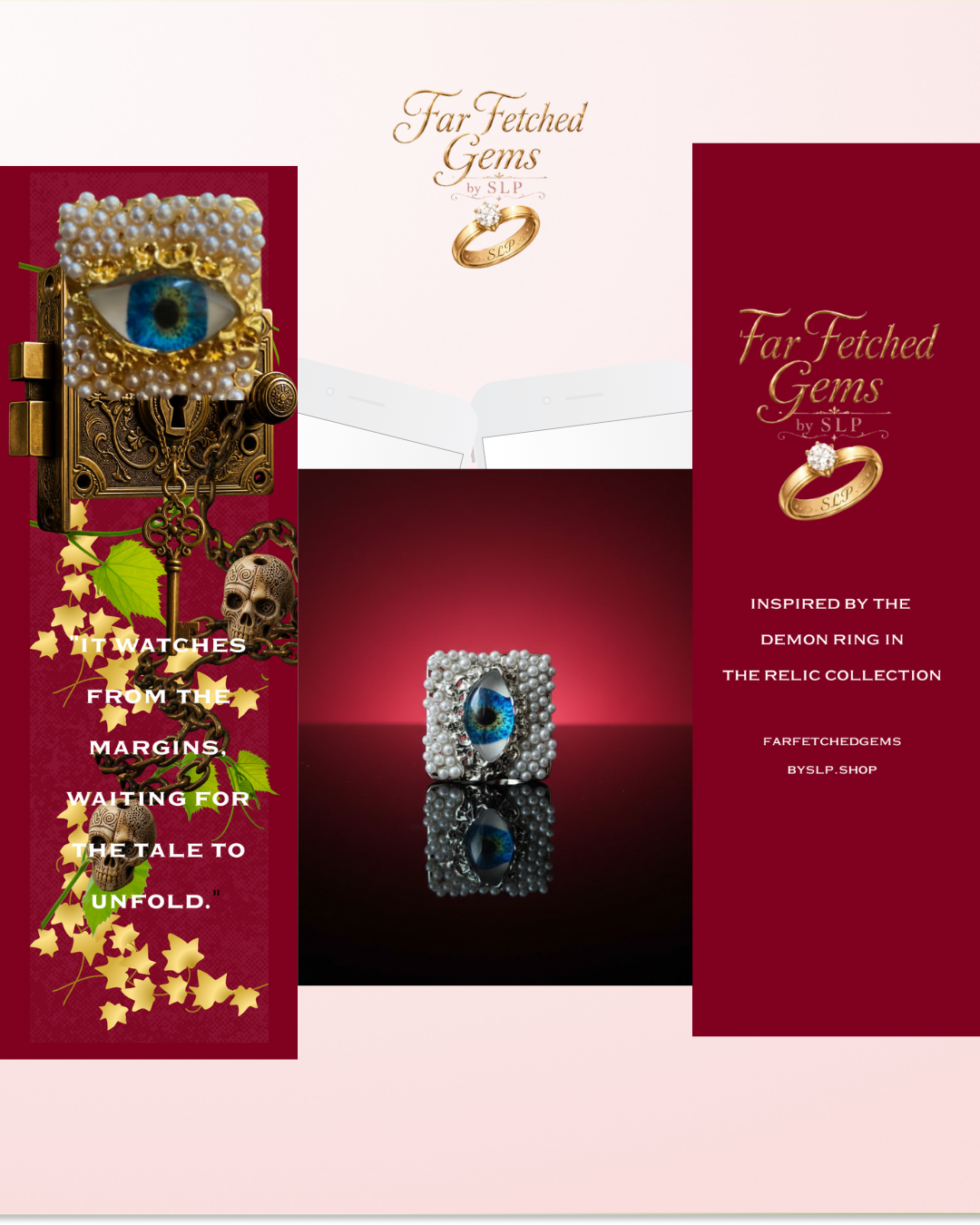 Demon Eye Gothic Bookmark — The Grimoire Guardian | Digital Download