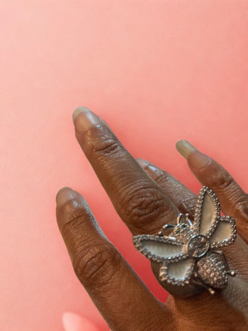 Far Fetched Gems SLP-Butterfly-Brass-Imitation Pearl Ring | Adults