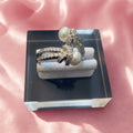 Far Fetched Gems by SLP-Womens-Steel-Pearl-Knot Ring-Silver Color