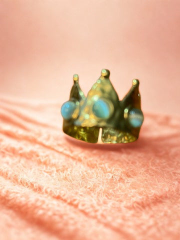 Vintage-Style Gemstone Crown Ring| 18k Gold Plated Elegance| Stainless Steel