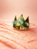 Vintage-Style Gemstone Crown Ring| 18k Gold Plated Elegance| Stainless Steel