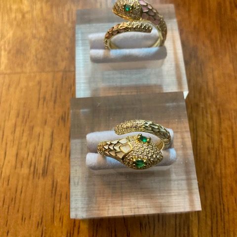 Far Fetched Gems SLP-Pink Oil-Spot-Glazed Copper-Snake Ring