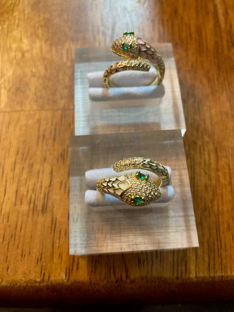 Far Fetched Gems SLP-Oil-Spot-Glazed Copper-Snake Ring