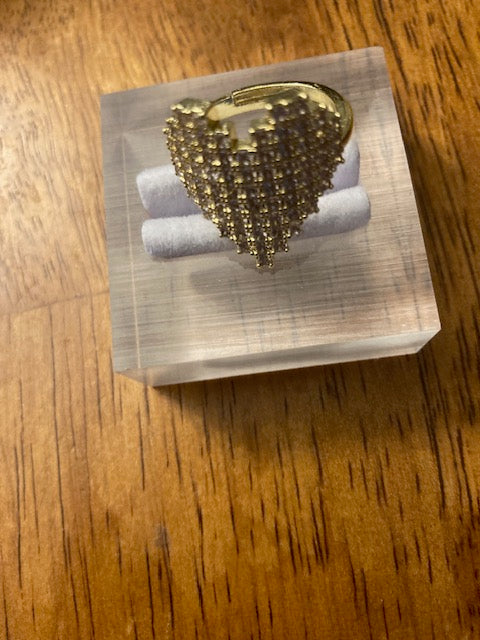 Far Fetched Gems SLP-Women's Multicolor-Heart Shaped-Copper Ring-Size 7