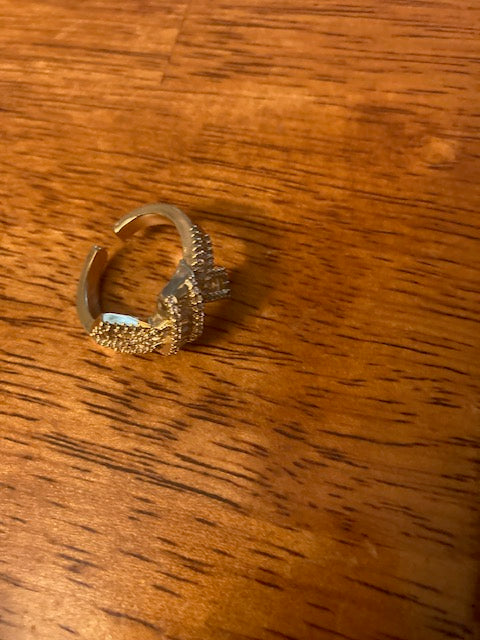 Far Fetched Gems by SLP-Micro Pave Pearl & Cubic Zirconia Knot Ring