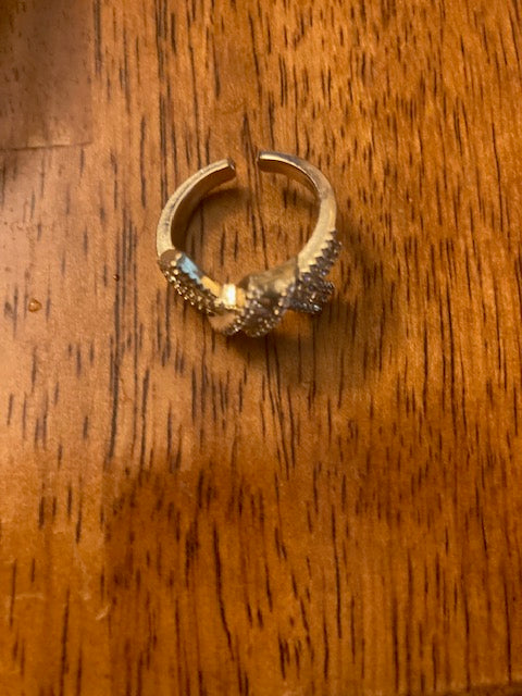 Far Fetched Gems by SLP-Micro Pave Pearl & Cubic Zirconia Knot Ring