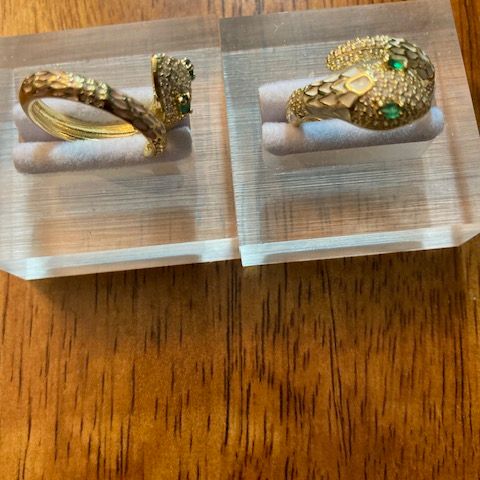 Far Fetched Gems SLP-Pink Oil-Spot-Glazed Copper-Snake Ring