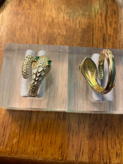 Far Fetched Gems SLP-Oil-Spot-Glazed Copper-Snake Ring