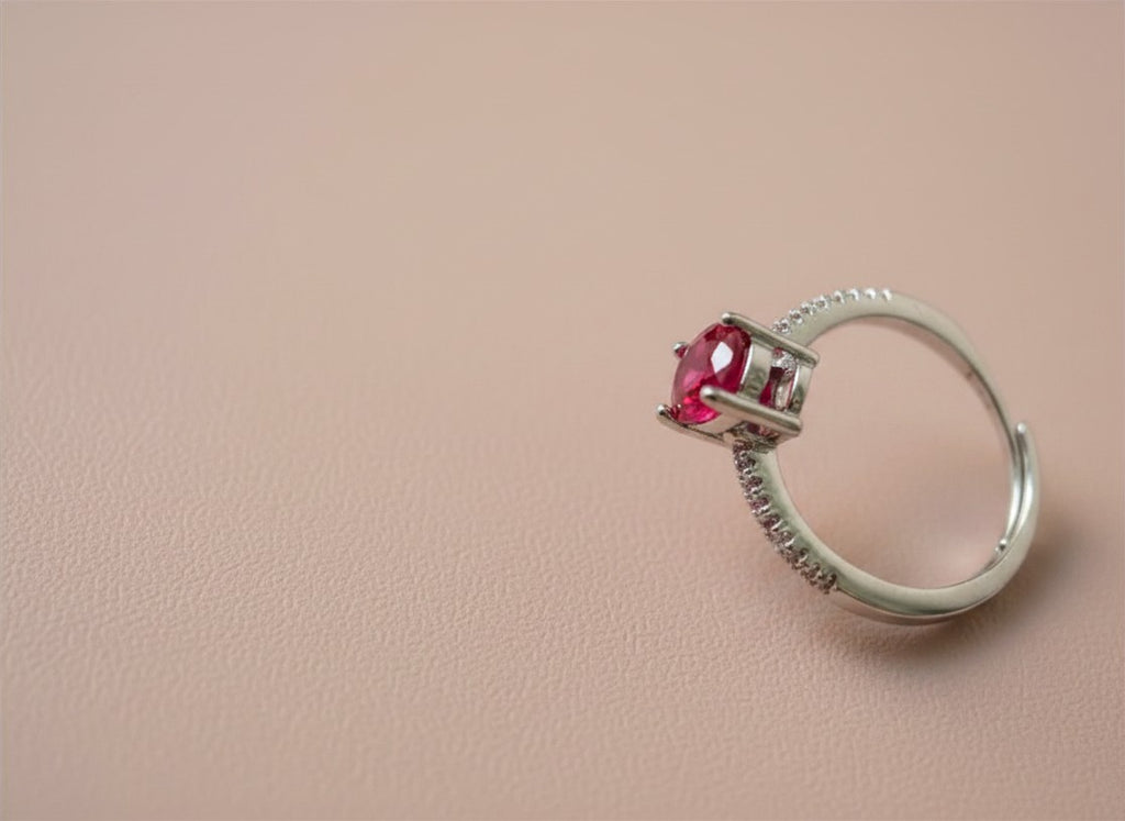 Simulated Emerald & Red Corundum Ring | Luxury Dupe | Square Stone | Stylish Women's Ring