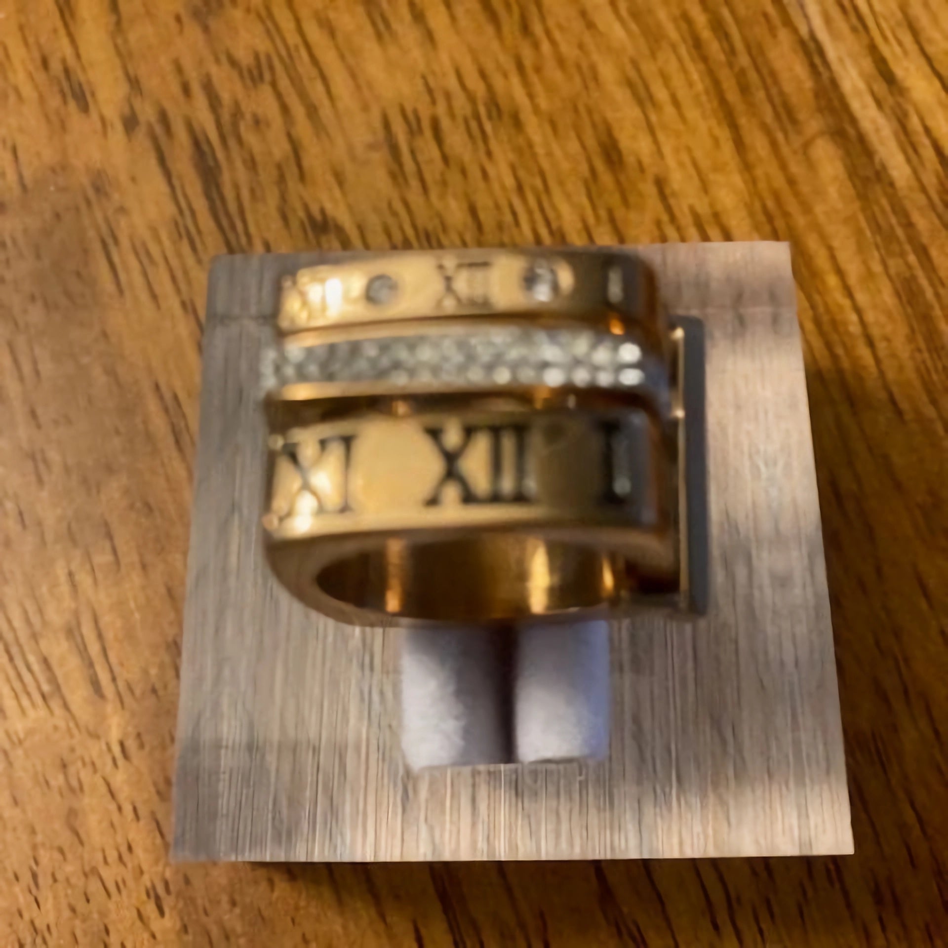 Far Fetched Gems SLP-Roman Numeral-Stainless Steel-and Rhinestone Unisex Ring