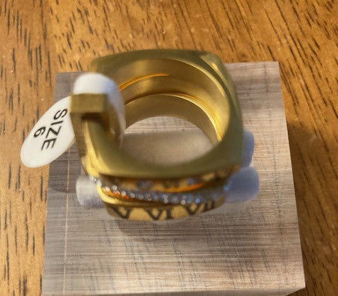 Far Fetched Gems SLP-Roman Numeral-Stainless Steel-and Rhinestone Unisex Ring