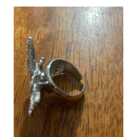 Far Fetched Gems SLP-Butterfly-Brass-Imitation Pearl-Ring