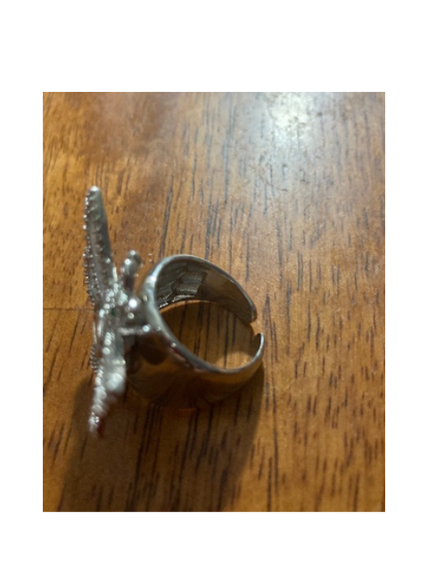 Far Fetched Gems SLP-Butterfly-Brass-Imitation Pearl-Ring