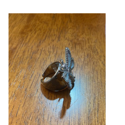 Far Fetched Gems SLP-Butterfly-Brass-Imitation Pearl-Ring