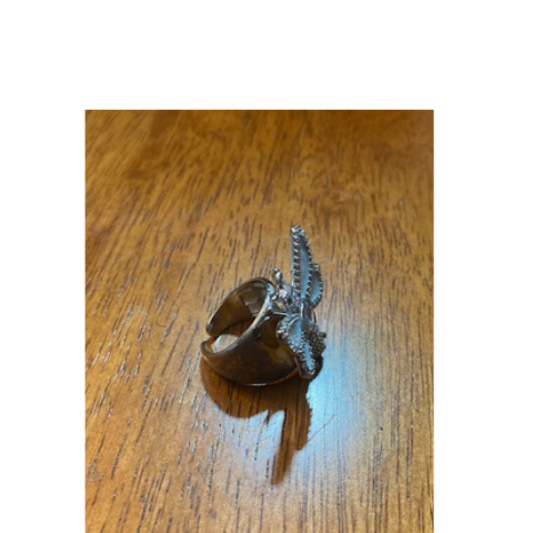 Far Fetched Gems SLP-Butterfly-Brass-Imitation Pearl-Ring