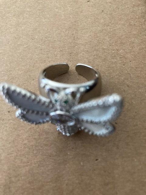 Far Fetched Gems SLP-Butterfly-Brass-Imitation Pearl Ring | Adults