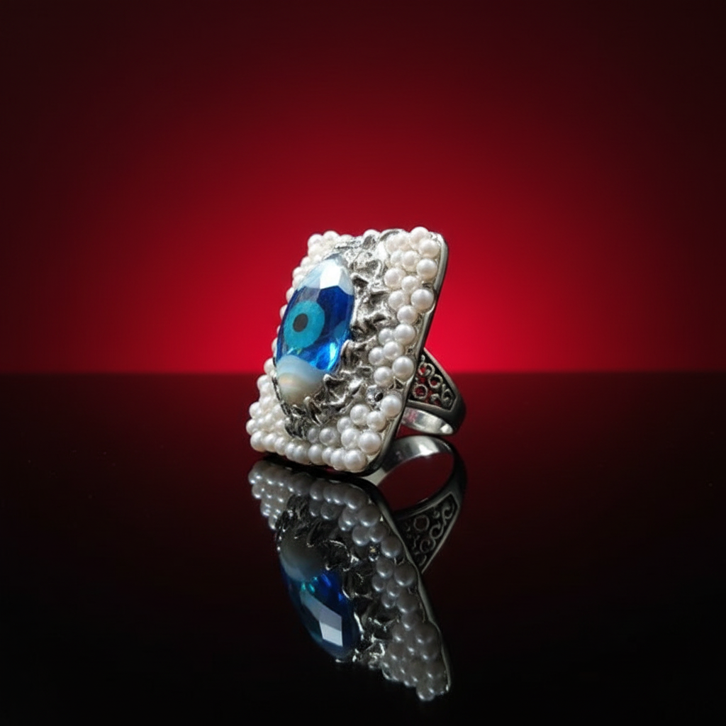 Far Fetched Gems SL-| Demon Eye Ring | French Luxury Vintage-Replica | Pearls | Adults
