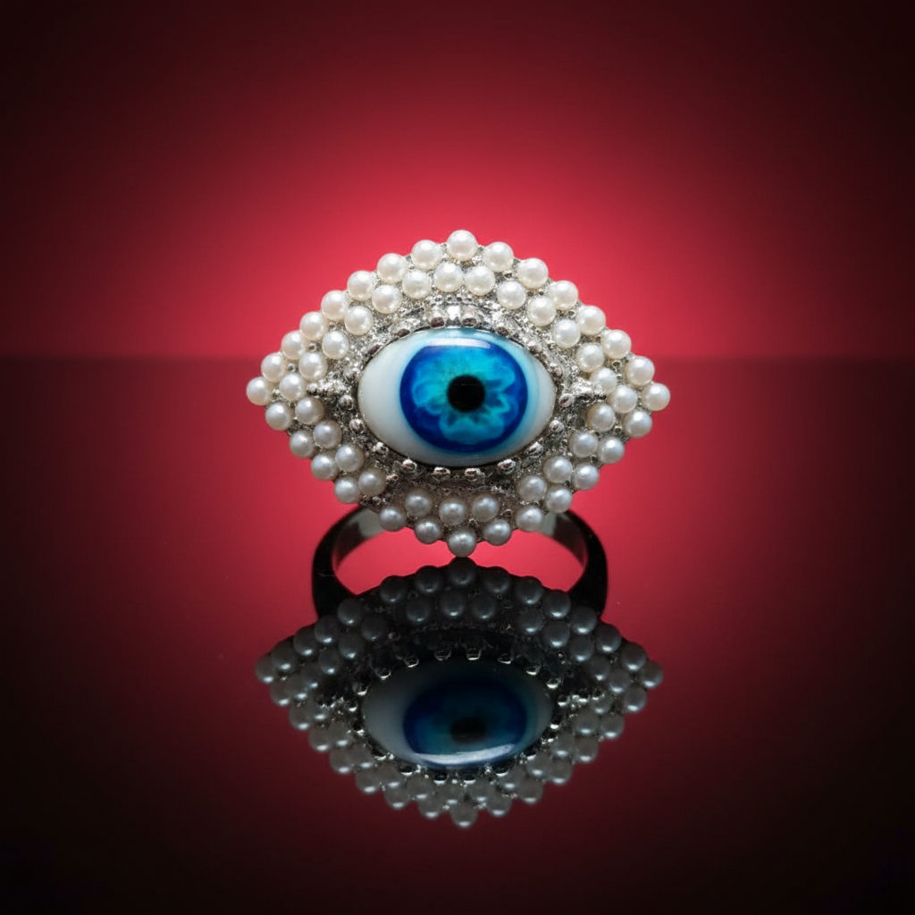 Far Fetched Gems SL-| Demon Eye Ring | French Luxury Vintage-Replica | Pearls | Adults