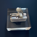 Far Fetched Gems by SLP-Womens-Steel-Pearl-Knot Ring-Silver Color