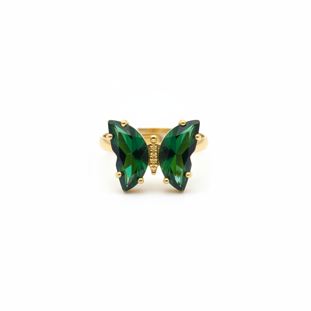 Green Butterfly Ring