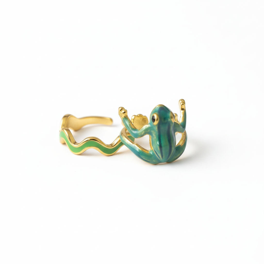 Green Frog Ring Final - White Background