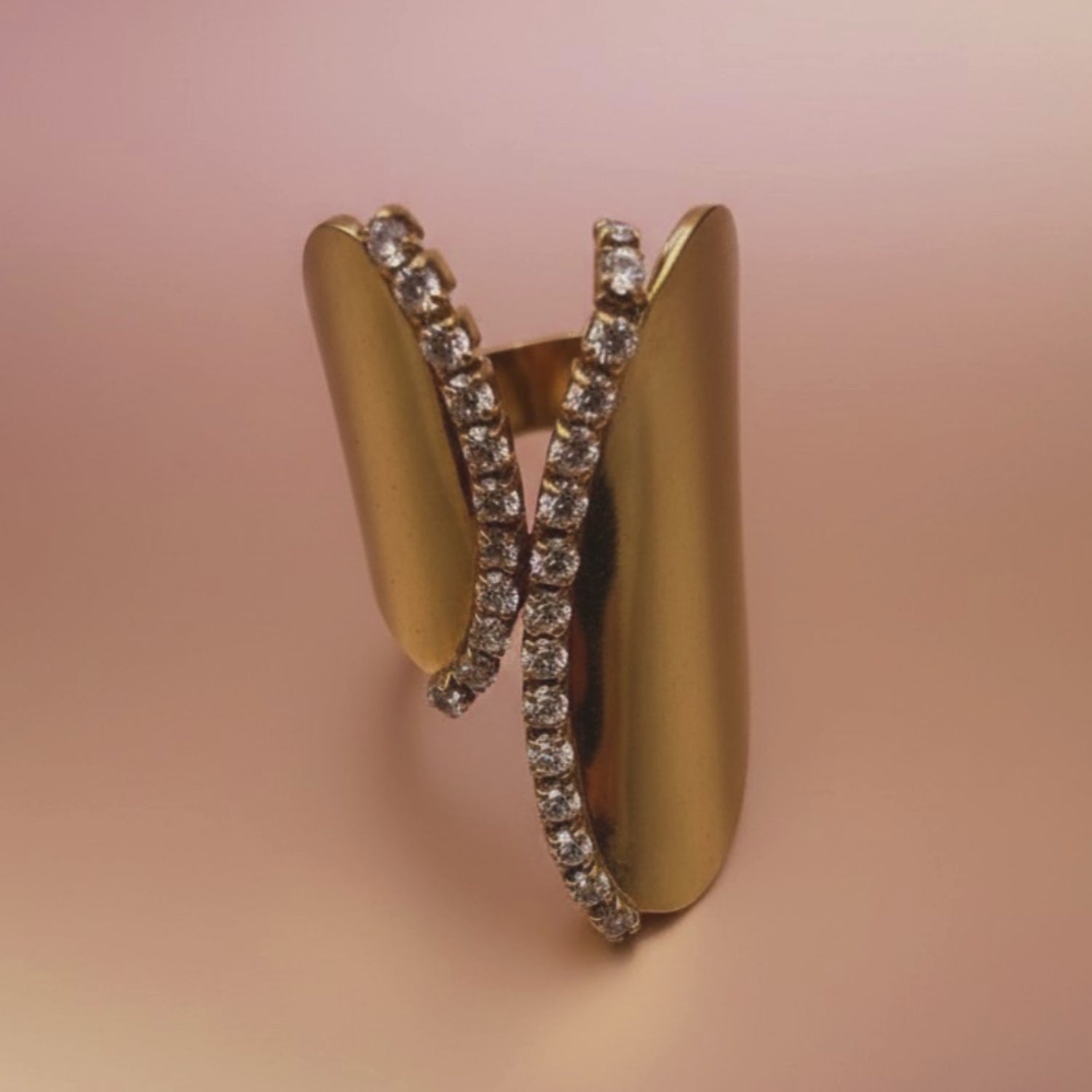 Far Fetched SLP-Geometric-Titanium-Gold Color  Ring