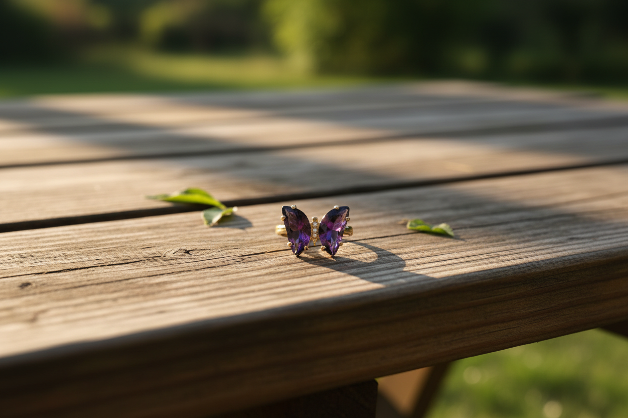 Purple Butterfly Ring